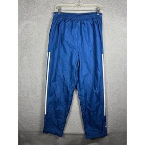 Adidas Vintage Blue White 3 Stripe Full Side Zip Track Pants Mens Large 90s